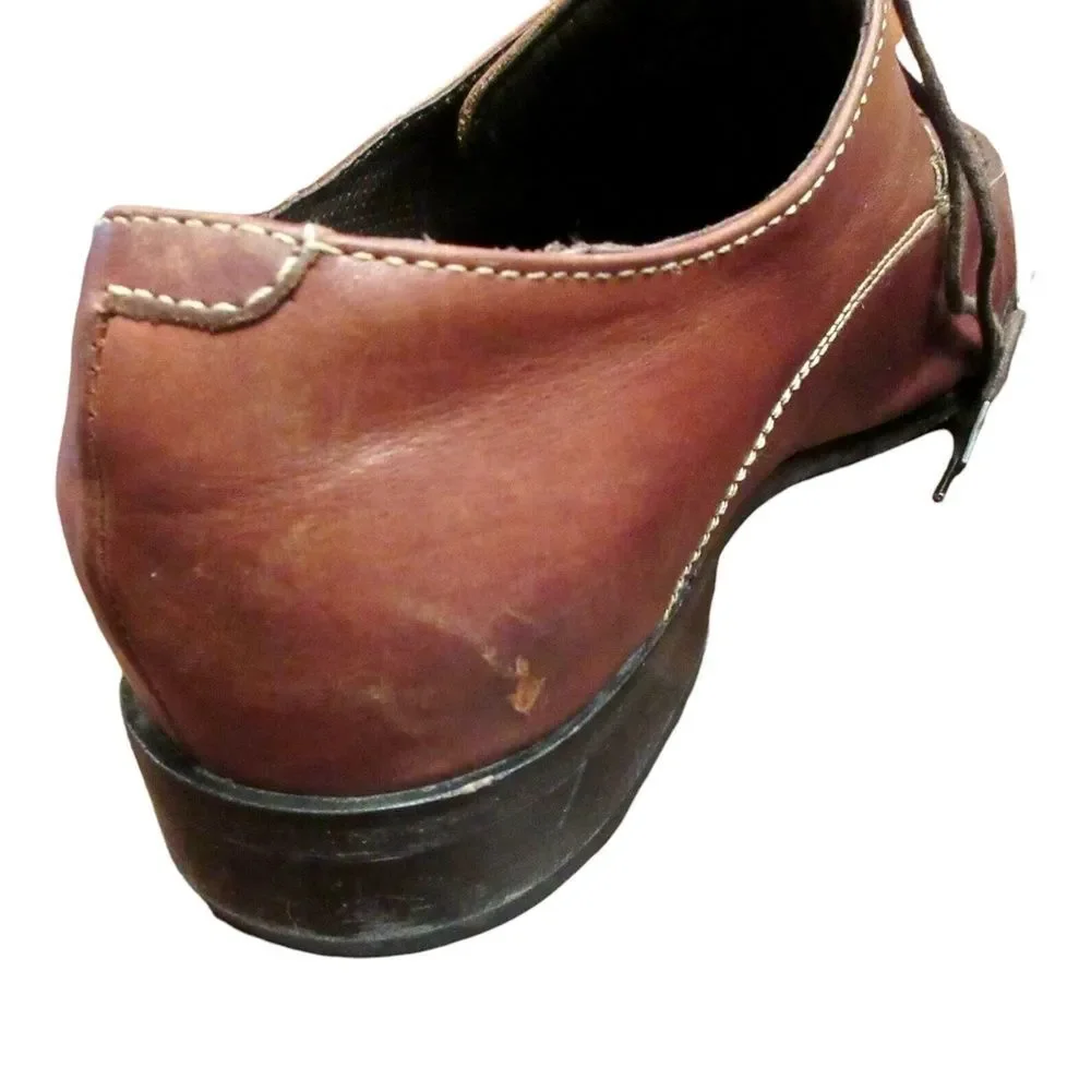 Cole Haan Mens Oxford Dress Shoes Brown Mahogany Leather Split Toe 9.5